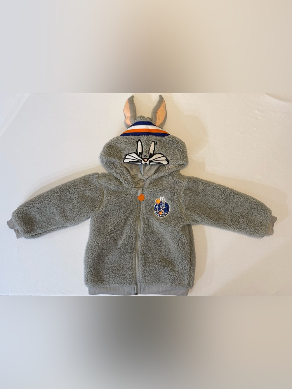 Space Jam Bugs Bunny Sherpa Fleece Jacket Gray Toddler 2T